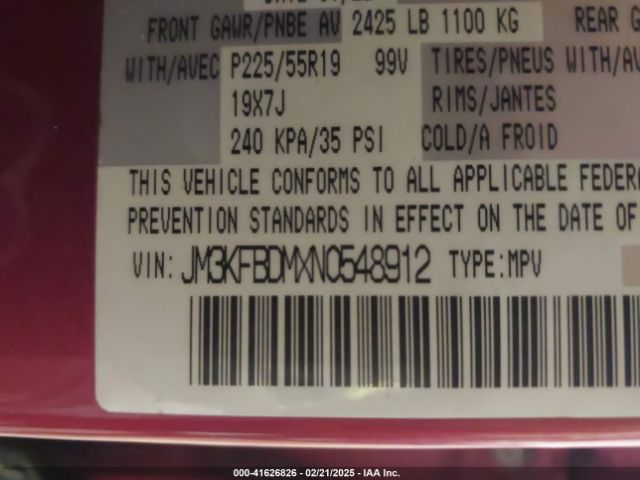 JM3KFBDMXN0548912 Mazda Cx-5 2.5 S Premium