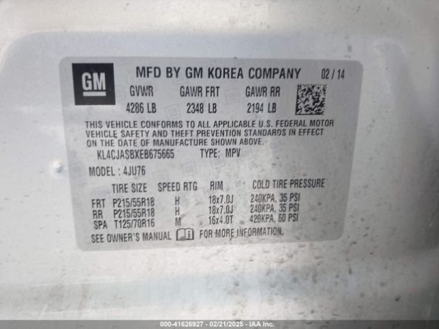 KL4CJASBXEB675665 Buick Encore