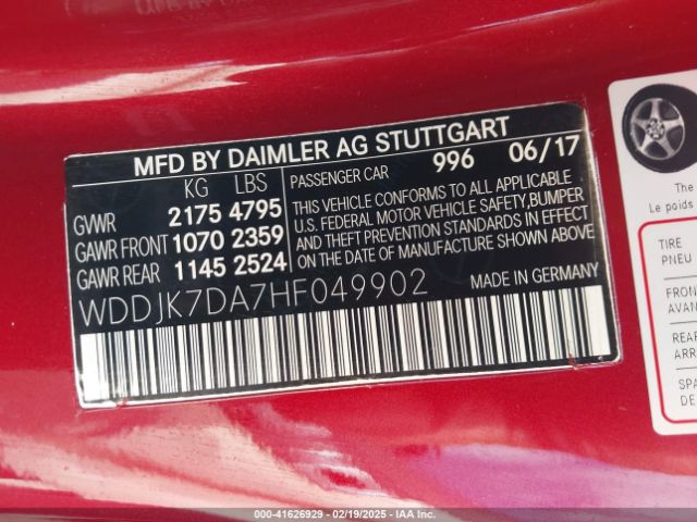 WDDJK7DA7HF049902 Mercedes-Benz SL 550