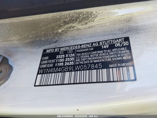 W1N4M4GB9LW057845 Mercedes-Benz m260