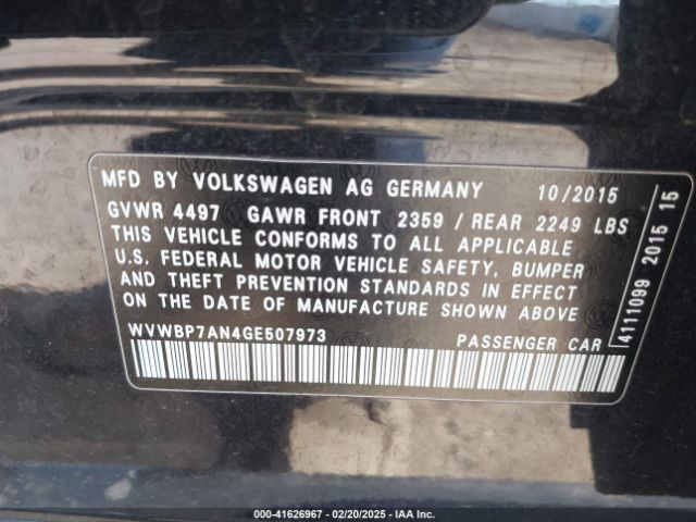 WVWBP7AN4GE507973 Volkswagen Cc 2.0t Sport