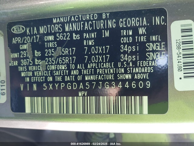 KIA Sorento 3.3l Lx 2018 5XYPGDA57JG344609 Image 9