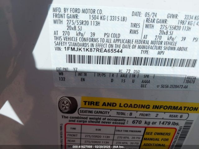 1FMJK1K87REA65544 Ford Expedition Limited Max