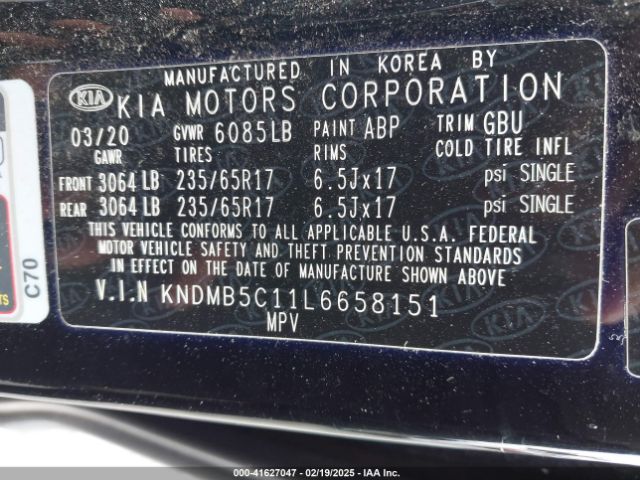 KNDMB5C11L6658151 KIA SEDONA LX