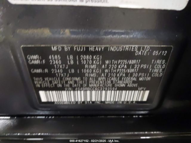 2012 SUBARU OUTBACK 4S4BRBCC6C3293594 Photo 8