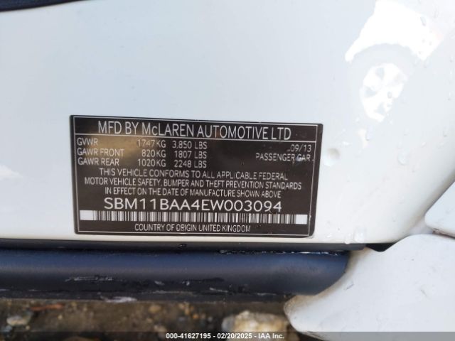 SBM11BAA4EW003094 Mclaren MP4-12C