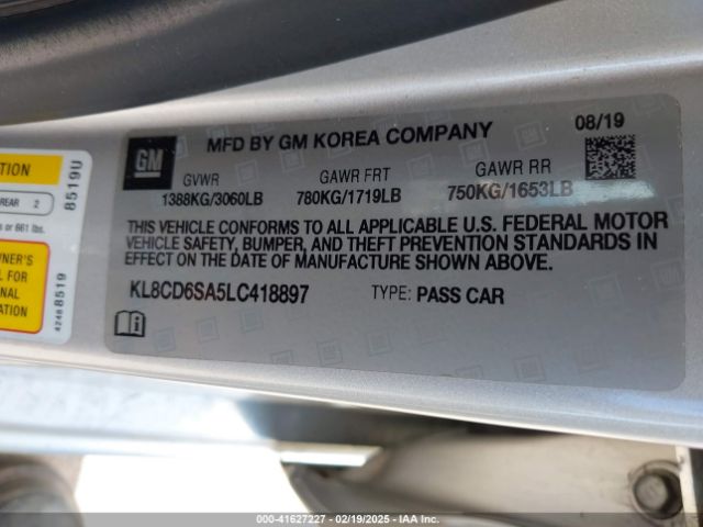 KL8CD6SA5LC418897 Chevrolet Spark Fwd 1lt Automatic