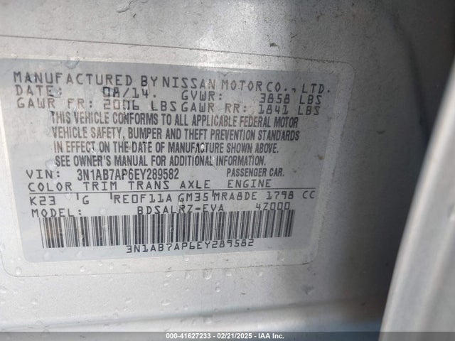 Nissan SENTRA SR 2014 3N1AB7AP6EY289582 Image 9
