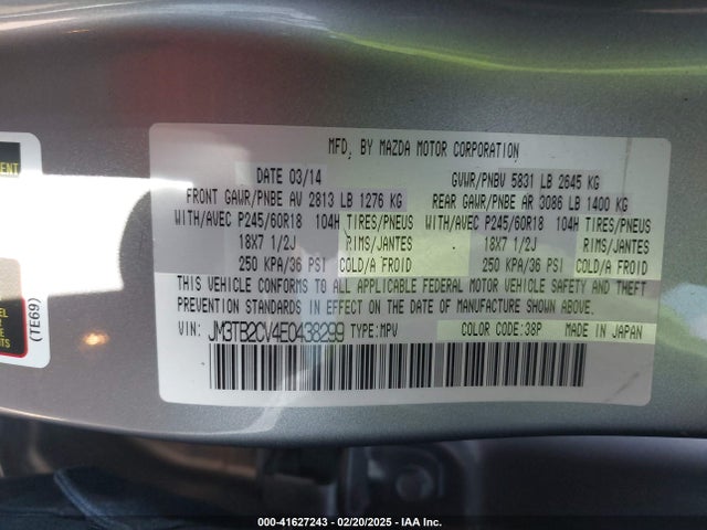 Mazda Cx-9 Touring 2014 JM3TB2CV4E0438299 Image 9