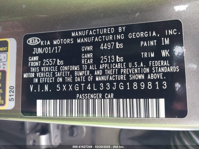 KIA Optima Lx 2018 5XXGT4L33JG189813 Image 9