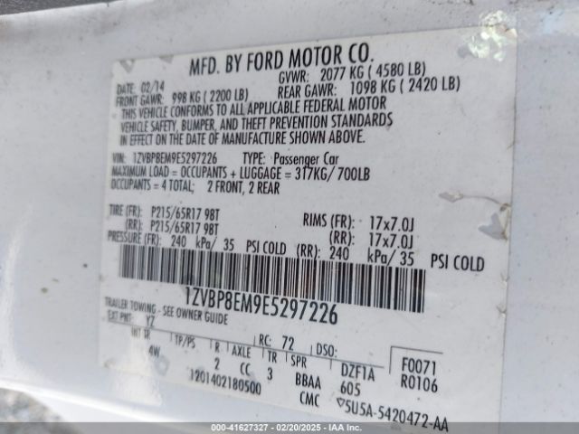 1ZVBP8EM9E5297226 Ford Mustang V6 Premium