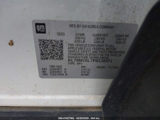 KL79MVSL7PB138971 Chevrolet Trailblazer Fwd Activ