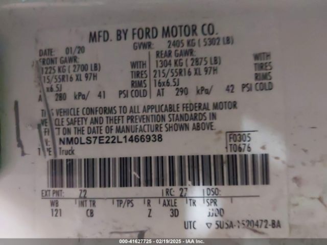 NM0LS7E22L1466938 Ford Transit Connect Xl Cargo Van