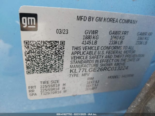 KL77LGE26RC013224 Chevrolet Trax Fwd 1rs