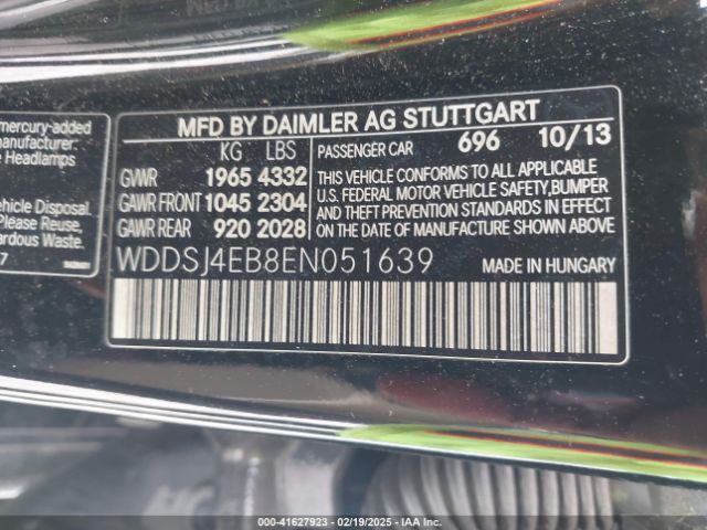 WDDSJ4EB8EN051639 Mercedes-Benz CLA 250