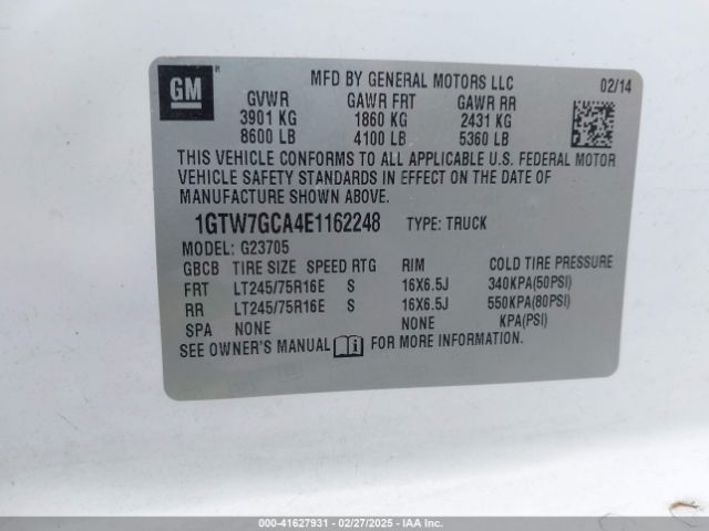 1GTW7GCA4E1162248 GMC Savana 2500 Work Van