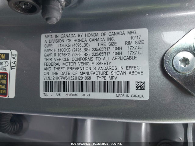 Honda CR-V LX 2018 2HKRW6H32JH201068 Image 9
