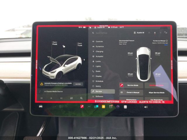 5YJYGDEE1MF231359 Tesla Model Y Long Range Dual Motor All-wheel Drive