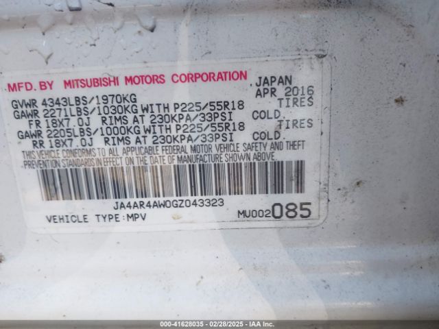2016 MITSUBISHI OUTLANDER SPORT JA4AR4AW0GZ043323 Photo 8
