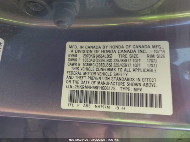 2HKRM4H58FH606175 Honda CR-V EX