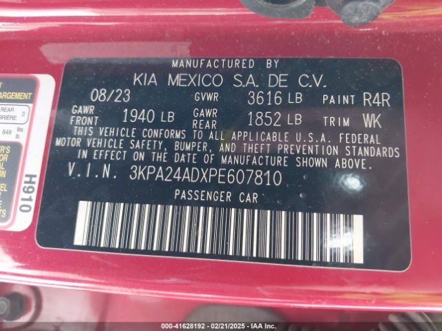 3KPA24ADXPE607810 KIA RIO S