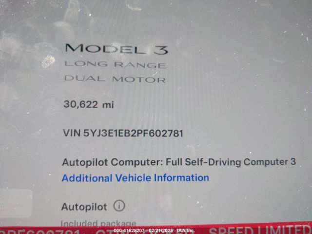 5YJ3E1EB2PF602781 Tesla Model 3 Long Range Dual Motor All-wheel Drive