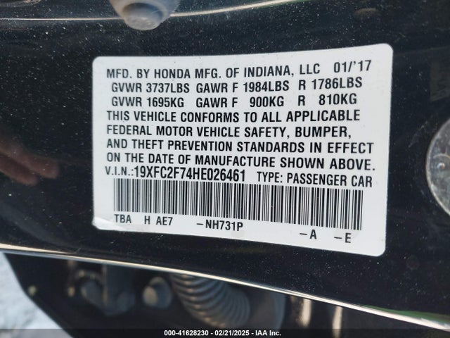 Honda CIVIC EX 2017 19XFC2F74HE026461 Image 9