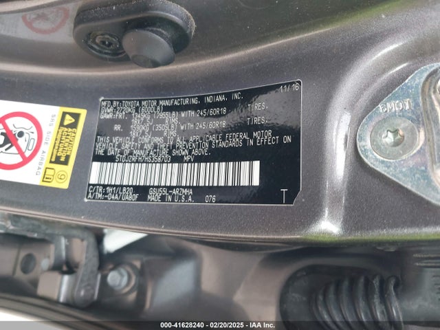 5TDJZRFH7HS358703 Toyota Highlander Xle