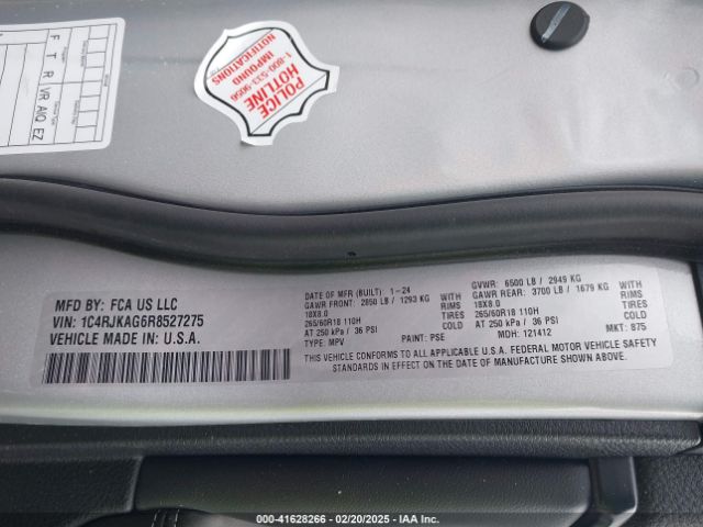 1C4RJKAG6R8527275 Jeep Grand Cherokee L Altitude 4x4