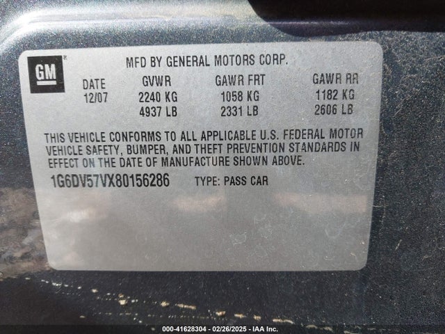 2008 CADILLAC CTS 1G6DV57VX80156286 Photo 8