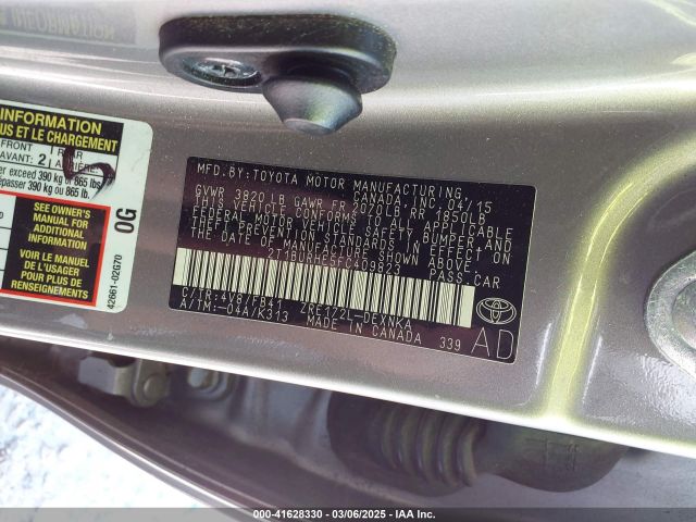 2T1BURHE5FC409823 Toyota COROLLA LE
