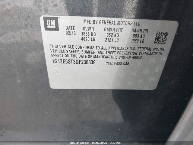 1G1ZE5ST3GF238339 Chevrolet MALIBU 1LT