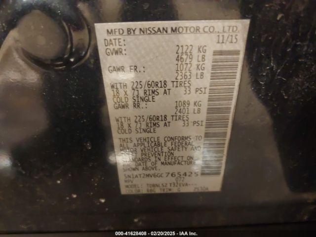 5N1AT2MV6GC765425 Nissan Rogue Sl