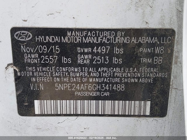 Hyundai SONATA SE 2016 5NPE24AF6GH341488 Image 20