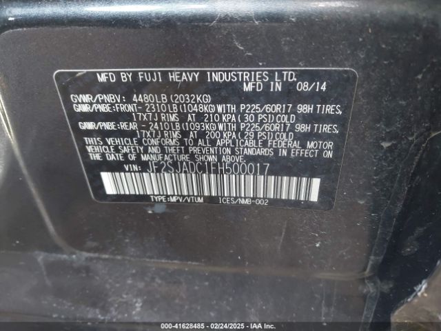 JF2SJADC1FH500017 Subaru Forester 2.5i Premium