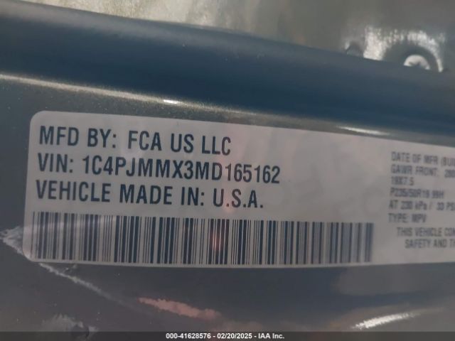 1C4PJMMX3MD165162 Jeep Cherokee 80th Anniversary 4x4