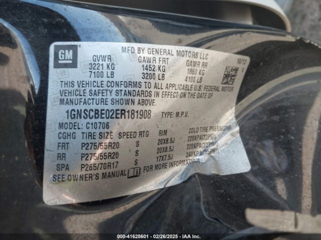 1GNSCBE02ER181908 Chevrolet Tahoe Lt