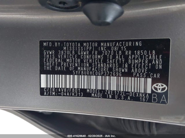 Toyota COROLLA LE 2016 5YFBURHE0GP372696 Image 9