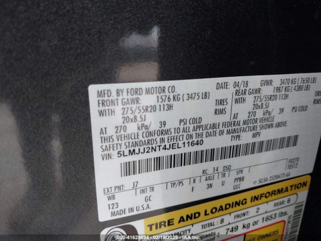 2018 LINCOLN NAVIGATOR 5LMJJ2NT4JEL11640 Photo 8