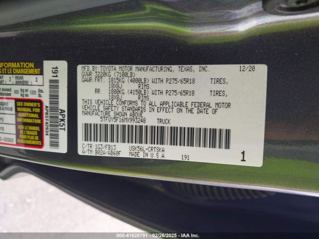 5TFUY5F16MX993248 Toyota Tundra Sr5