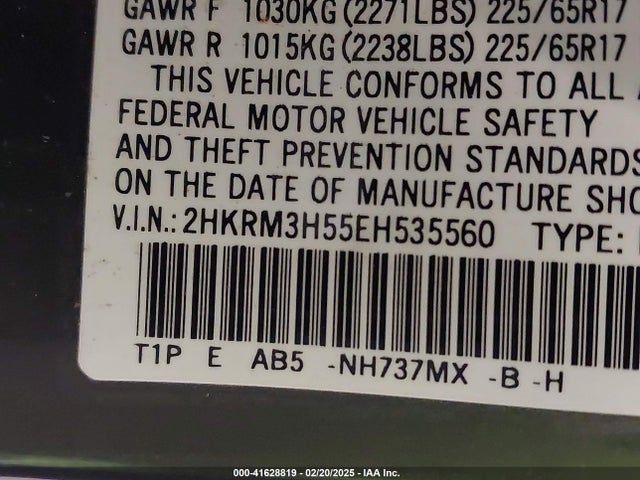 2HKRM3H55EH535560 Honda CR-V EX