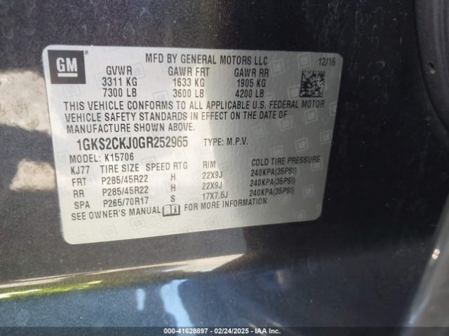 1GKS2CKJ0GR252965 GMC YUKON DENALI
