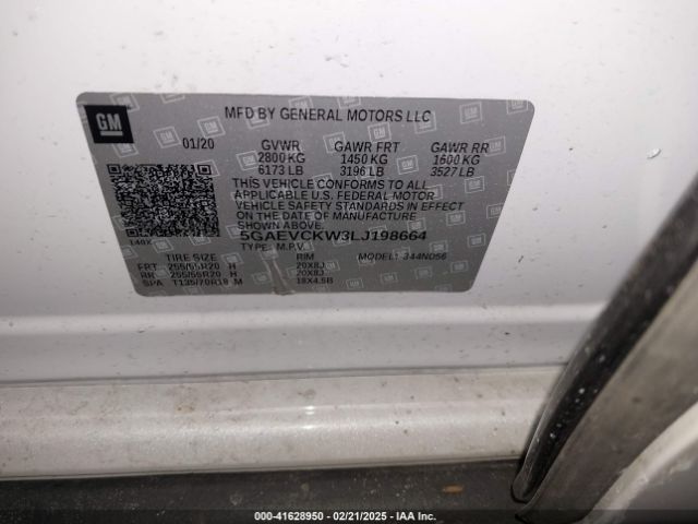 5GAEVCKW3LJ198664 Buick Enclave Awd Avenir