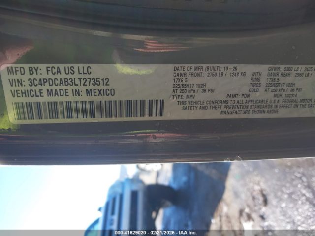 3C4PDCAB3LT273512 Dodge Journey Se Value