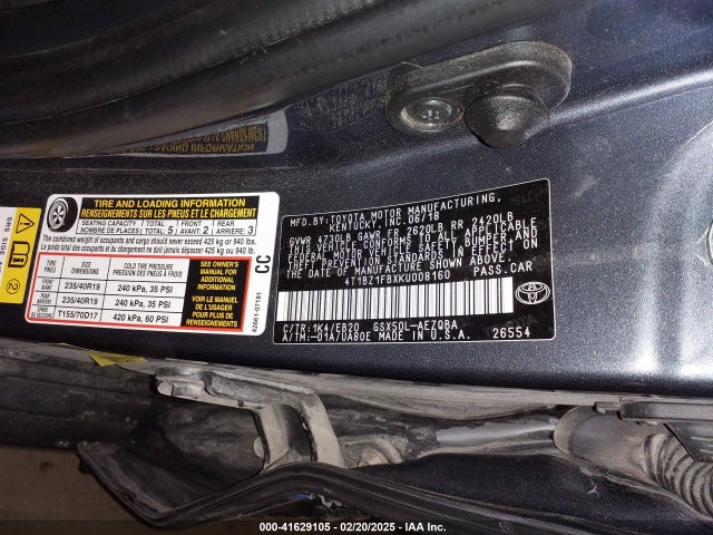 4T1BZ1FBXKU008160 Toyota AVALON XSE