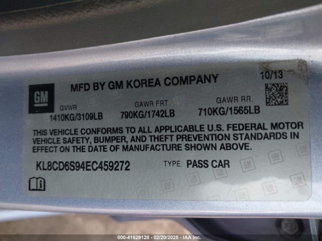 KL8CD6S94EC459272 Chevrolet Spark 1lt Auto