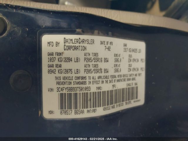 2003 CHRYSLER PT CRUISER 3C4FY58B93T501093 Photo 8
