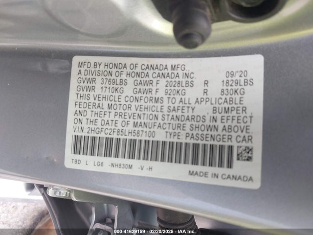 Honda Civic Sport 2020 2HGFC2F85LH587100 Image 9