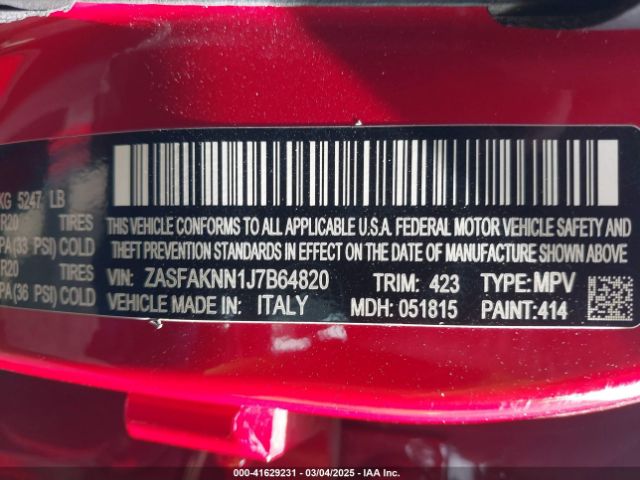 ZASFAKNN1J7B64820 Alfa Romeo Stelvio Ti Sport Awd