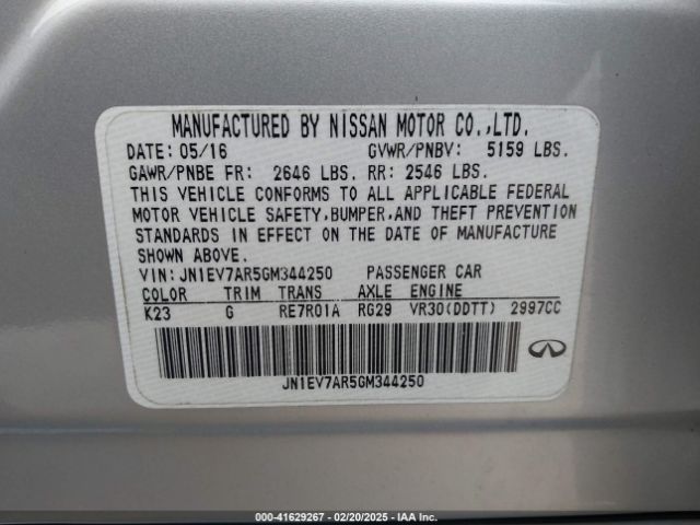 JN1EV7AR5GM344250 Infiniti Q50 3.0t Premium